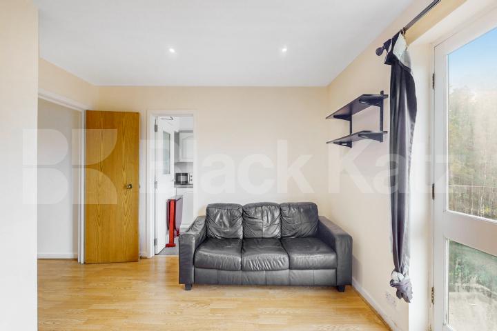 Top floor private development with charming balcony, communal gardens & parking Towergate , Pages Walk 